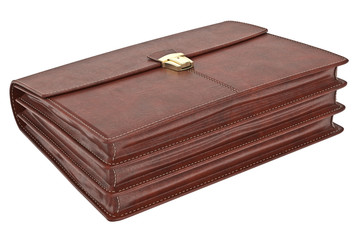 Leather classic portfolio accessory old-fashioned. 3D graphic