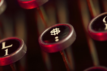 Keys on a typewriter