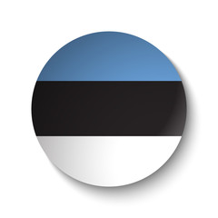 Fototapeta premium White paper circle with flag of Estonia. Abstract illustration