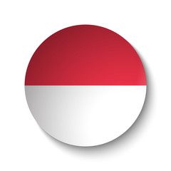 White paper circle with flag of Monaco. Abstract illustration