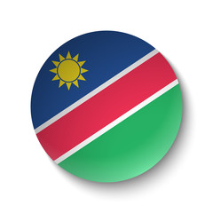 Fototapeta premium White paper circle with flag of Namibia. Abstract illustration