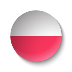 Obraz premium White paper circle with flag of Polland. Abstract illustration