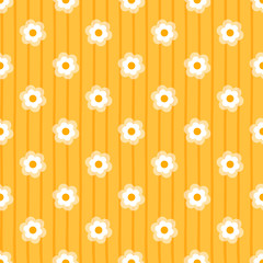 seamless daisy pattern and background vector illustration