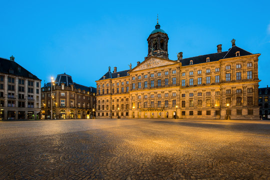 The Royal Palace in Dam square at Amsterdam, Netherlands.