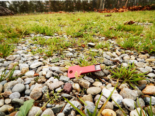 data loss, data breach - concept usb key dropped