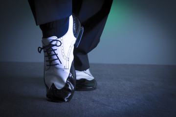 Black and white male dancing shoes