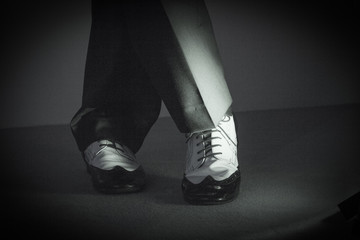 Black and white male dancing shoes