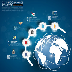 business Infographic Template  chart and web design. Vector illu