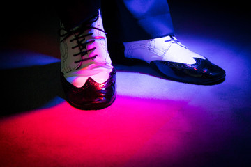 Black and white male dancing shoes