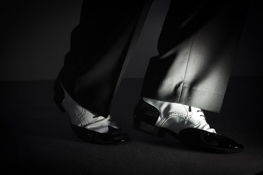 Black and white male dancing shoes