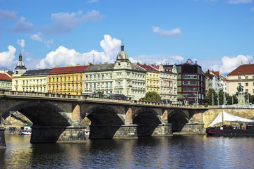 Fototapeta premium Masarykovo street from most Legii bridge