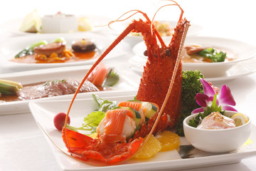 海老料理とフルコース