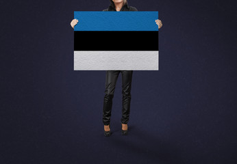 ESTONIA, Banner, Flag holding hands