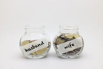 image of comparison between husband and wife expenses