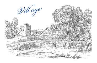 Old village art illustration
- 120920019