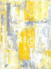 Malarstwo abstrakcyjne szary i żółty - 120920804
