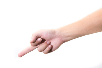 Male hand isolated on white background