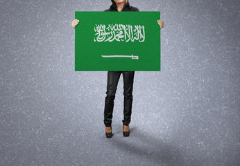 SAUDI ARABIA, Banner, Flag holding hands,
