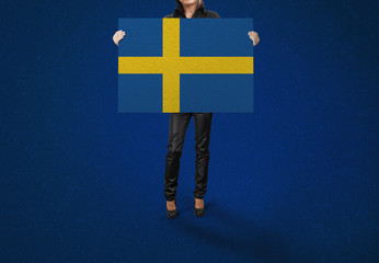 SWEDEN, Banner, Flag holding hands,