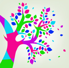 Colorful Tree illustration background