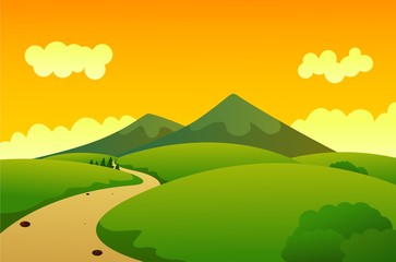 Obraz premium Beautiful Nature At Sunset