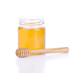 Honey in glass jar