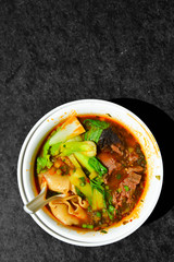 Thai beef soup bowl specific Asian recipe