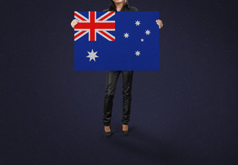 AUSTRALIA, Banner, Flag holding hands,