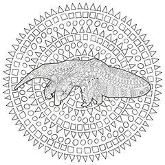 High detail anteater with baby.