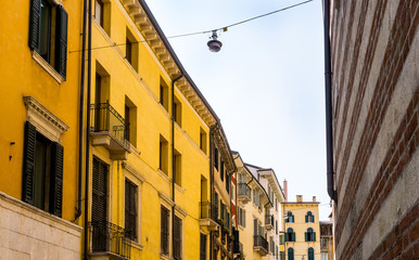 Beautiful street view of  Verona center which is a world heritag