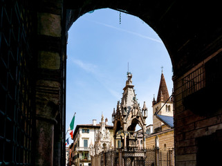 Beautiful street view of  Verona center which is a world heritag