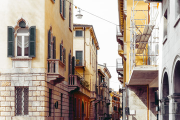 Beautiful street view of  Verona center which is a world heritag