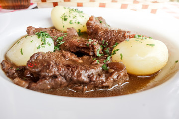 Red wine cock-delicious french recipe coq au vin