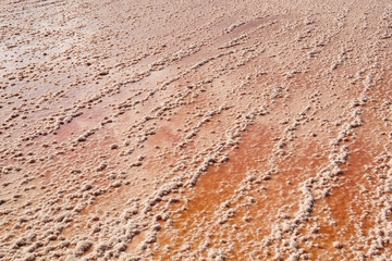 Salt formations in a dried lake of the saltworks near Burgas, Bulgaria, Eastern Europe