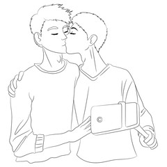 Two cute boys in love