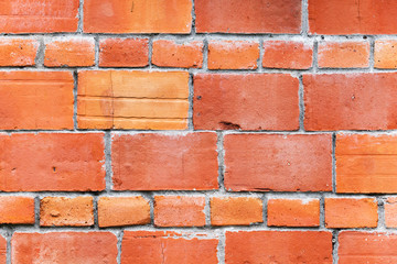 Bright red brick wall mansonry pattern