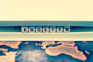 ENGLISH between book pages