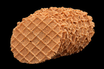 Round salted wafer on black