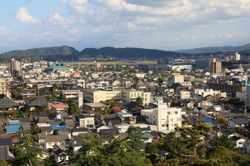 Obraz premium 松江城天守閣から望む松江市街地 