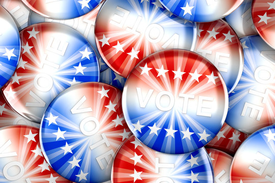 Vote buttons in red, white, and blue with stars