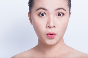 Beauty shots of asian girl's emotion