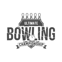 bowling emblem, label, badge and designed elements