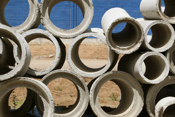 Smaller and bigger concrete water tubes