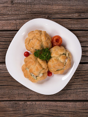 Delicious fresh profiteroles