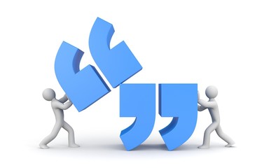 Quote. People and quote symbol. 3d illustration