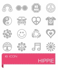 Vector Hippie icon set