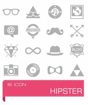 Vector Hipster icon set