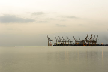 Fototapeta na wymiar Korfakkan Sea Port in Sharjah, United Arab Emirates, 