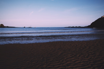 Sand and sea on the seafront at Bude, Cornwall Vintage Retro Fil