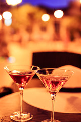 Martini glass on a table